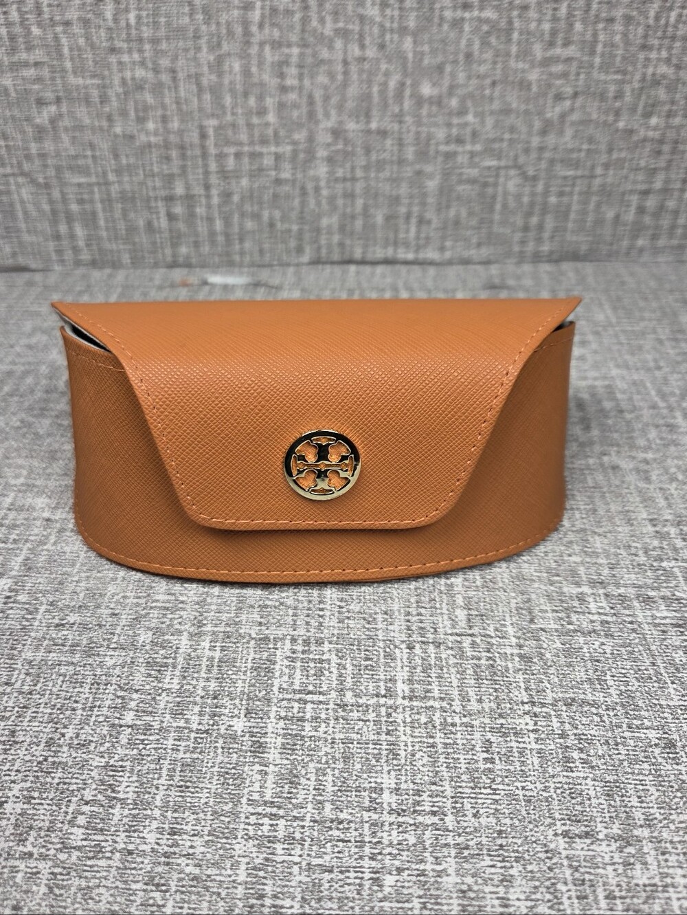 Tory Burch Orange Sunglasses Eyeglasses Case Faux Leather Bag